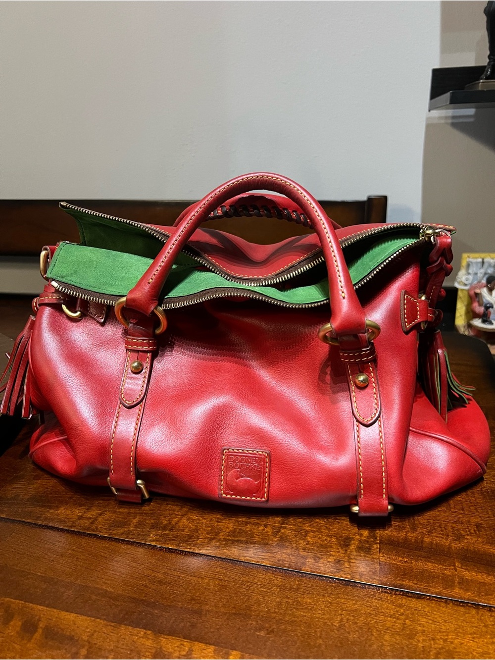 Dooney & Bourke Florentine Satchel Large Red